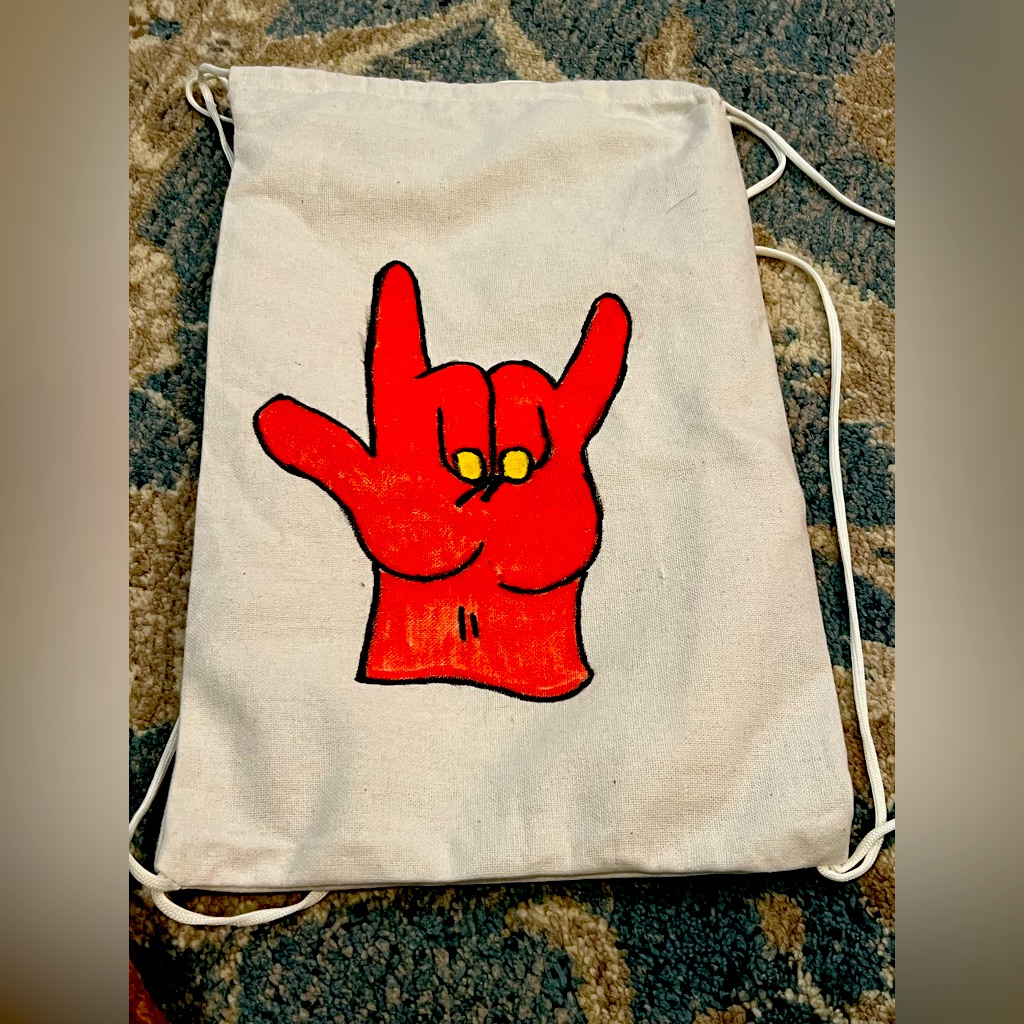 Asl, “I Love You” Drawstring Bag.